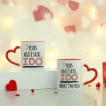 Heart Handle Magic Mug Set for Anniversary