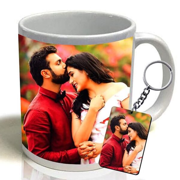 Personalized Photo Mug And Keychain Set