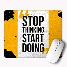 Non-Slip Stop Thinking Start Doing, Motivational Quotes Printed Mouse Pad for Gaming Computer, Laptop, PC Mouse Pad (Multicolor)