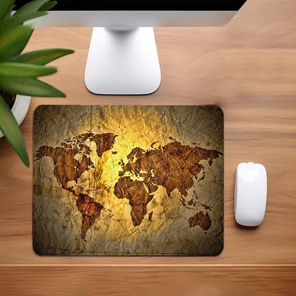 Old World Map Design Customized Printed Rectangle Mousepad