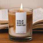 Cold Brew Coffee Flavour Glass Candle with Lid