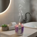 Lavender Latte Scented Glass Candle