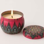 Fiamora Mandala Jar Candle Set of 1 and Set of 3 in Rose, Cinnamon, Coffee, Lemongrass, and Sandalwood – 125g Premium Scented Candles