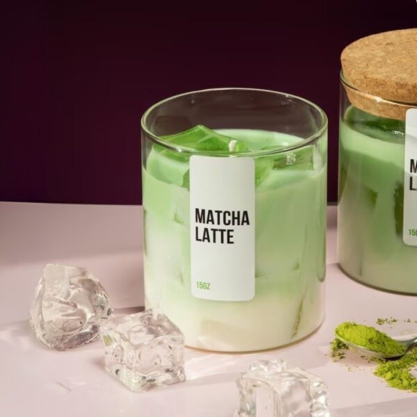 Fiamora | Premium Scented Matcha Latte Glass Candles with Lid in 200gm & 300gm | Fragrance Collection: Rose, Cinnamon, Coffee, Lemongrass & Sandalwood