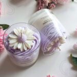 Fiamora Daisy Flower 200gm Glass Candle with Lid – Premium Scented Candle