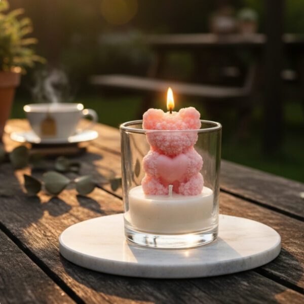 Scented Teddy Bear Glass Candle with Lid: The Perfect Blend of Cute & Cozy Luxury