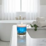 Fiamora Ocean & Sea Shells Glass Candle 200g with Lid and 300g Glass Candle – Scented Decorative Candle for Home