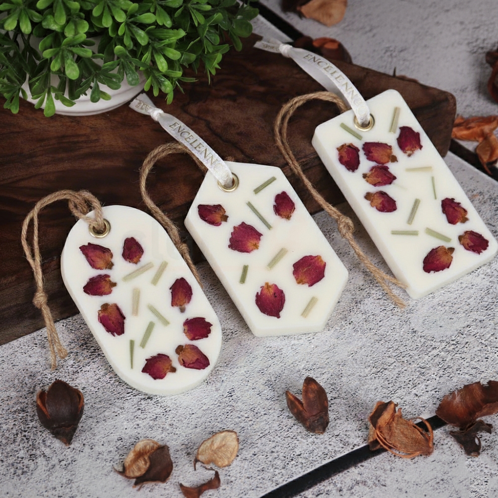 Scented Rose Wax Sachets (Set of 3) with Real Rose Buds