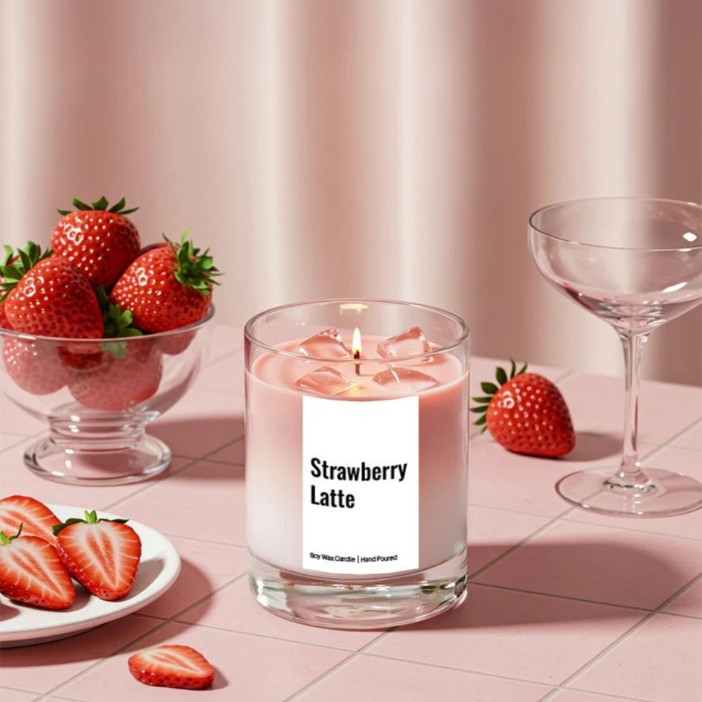 Strawberry Latte Scented Jar Candle: A Sweet, Cozy Escape at Home