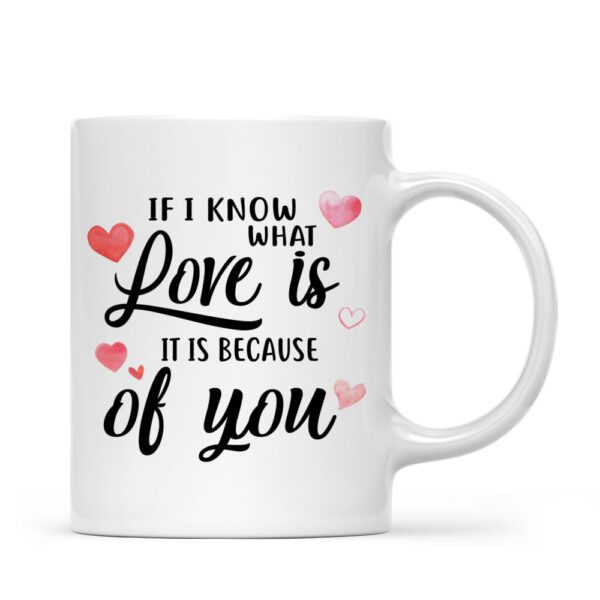If I Know What Love Is, It Is Because of You Ceramic Coffee Mug – Romantic Love Quote Mug | 330ml Gift for Boyfriend, Girlfriend, Husband & Wife