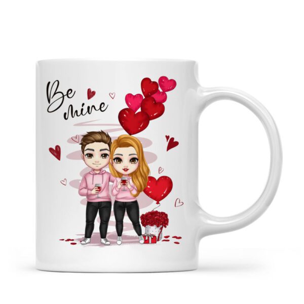 Be Mine Couple Ceramic Coffee Mug – Romantic Cartoon Couple Love Mug | 330ml Valentine's Day Gift for Boyfriend, Girlfriend, Husband & Wife
