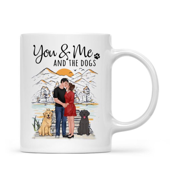 You & Me and the Dogs Ceramic Coffee Mug | Cute Dog Lover Couple Mug | 330ml Romantic Gift for Husband, Wife, Boyfriend & Girlfriend