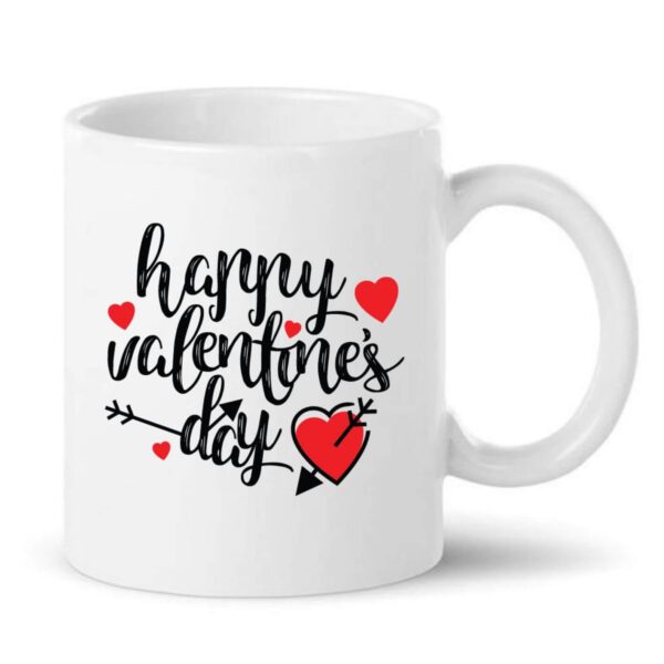 Happy Valentine's Day Ceramic Coffee Mug – Romantic Love Gift Mug for Boyfriend, Girlfriend, Husband & Wife | Premium Printed 330ml Mug