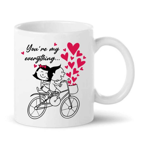 You're My Everything Ceramic Coffee Mug – Romantic Love Gift Mug for Boyfriend, Girlfriend, Husband & Wife | Cute Couple Printed 330ml Mug