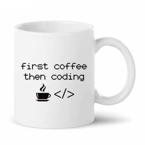 First Coffee Then Coding Ceramic Coffee Mug – Programmer & Developer Coffee Mug | Premium 330ml Coding Gift for Software Engineers & Tech Lovers