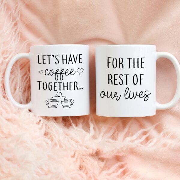 Let's Have Coffee Together Couple Ceramic Mug Set – Romantic Matching Coffee Mugs for Couples | Premium 330ml Gift for Valentine's Day, Anniversary & Wedding