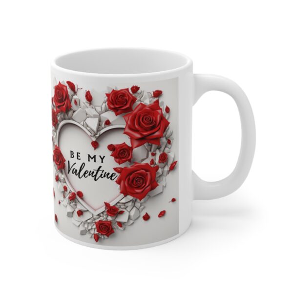 Be My Valentine Ceramic Coffee Mug – Romantic Rose Heart Design Mug | Premium 330ml Valentine's Gift for Boyfriend, Girlfriend, Husband & Wife