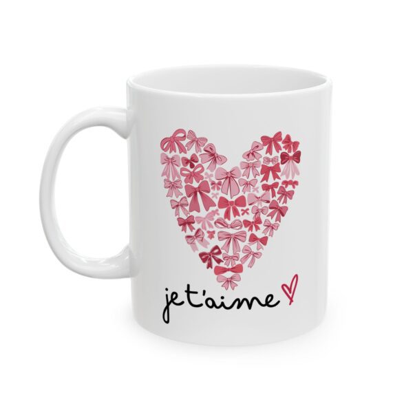 Je T'aime Heart Ceramic Coffee Mug – Romantic French Love Quote Mug | Premium 330ml Gift for Boyfriend, Girlfriend, Husband & Wife