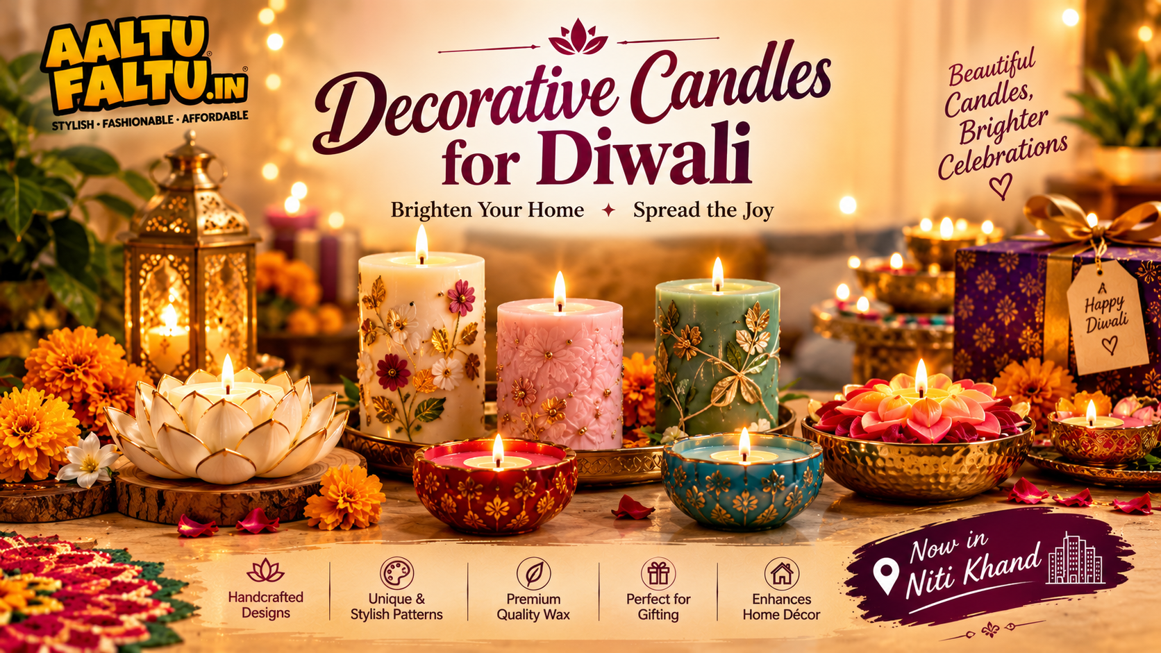 Decorative Candles for Diwali in Niti Khand