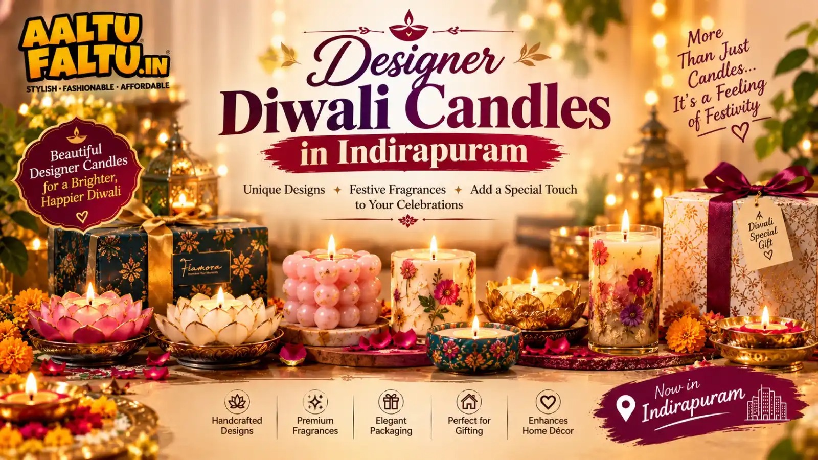 designer Diwali candles in Indirapuram